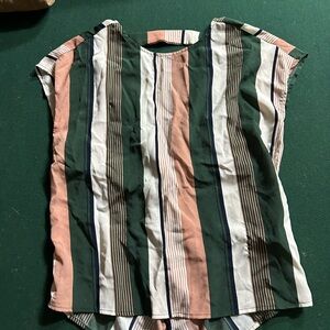 Striped Multicolor Short Sleeve Top